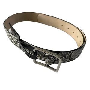 NWT INC International Concepts Womens Small Faux Snakeskin Belt Black Gray #MQ7